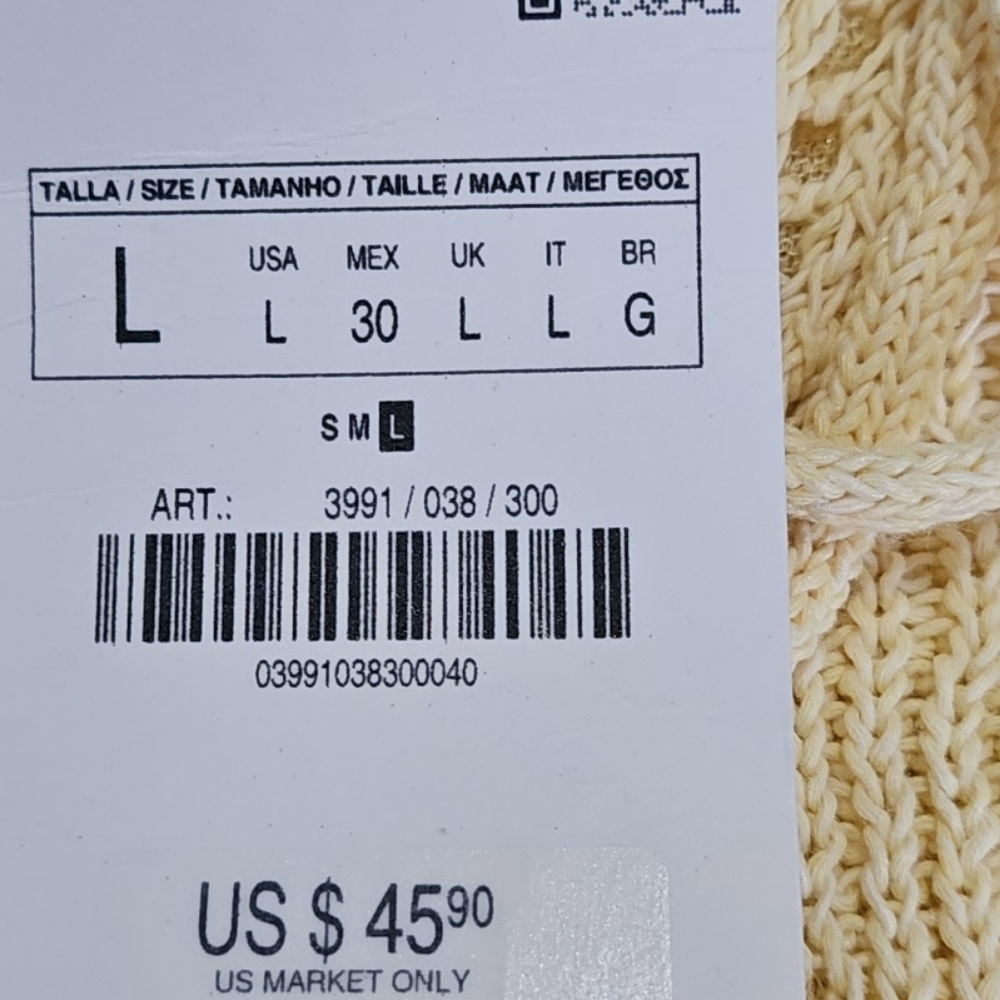 Zara Pale Yellow Crochet Knit Maxi Skirt Boho High Waisted Cream NWT Large - Picture 8 of 12